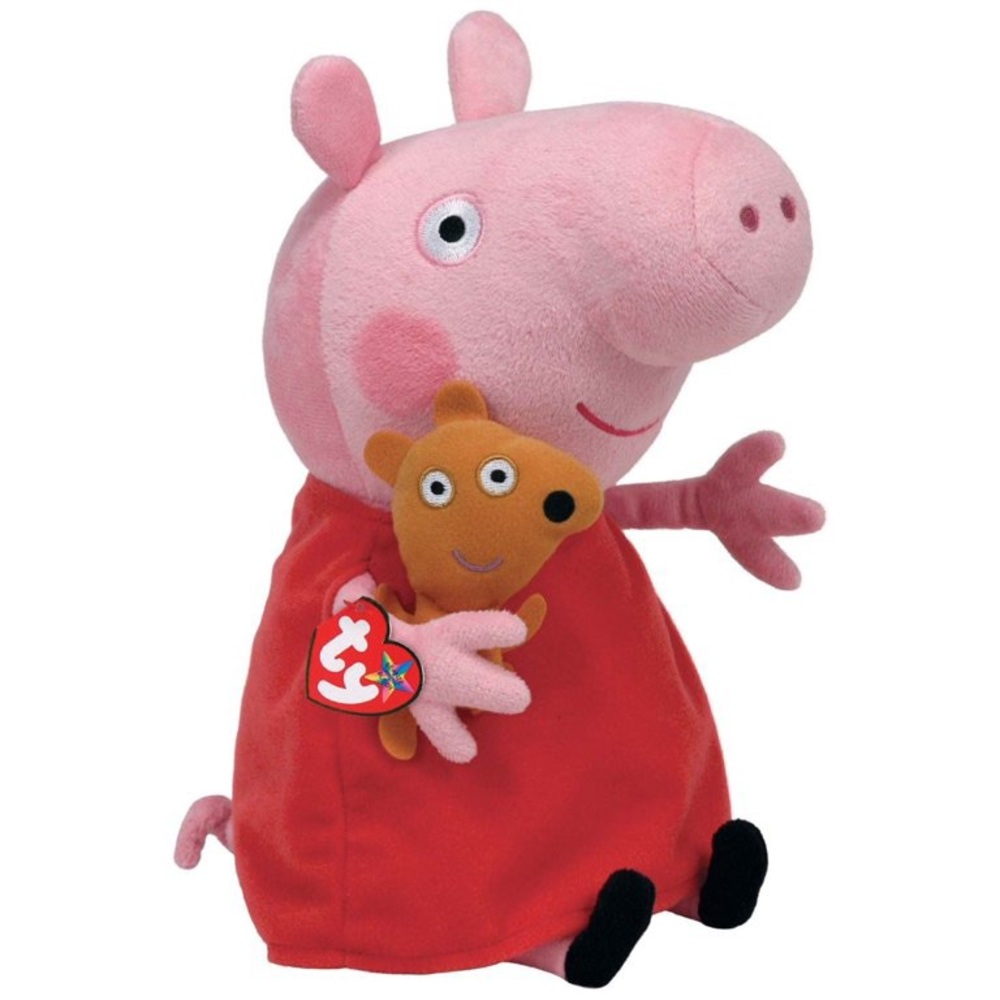 Peppa Pig Plush Stuffed Animal Toy 8" Character Toy by Ty Plushie Red Dr…